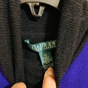 Ralph Lauren, multicolor turtleneck, sleeveless sweater dress.